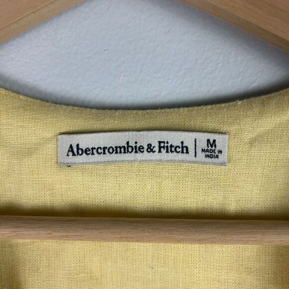 A&F Mara Linen Blend Cropped Vest - Butter Yellow Size M - Picture 4 of 6